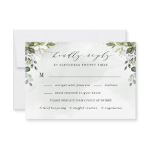 Dusty Blue Greenery with Meal Choice Boho Wedding