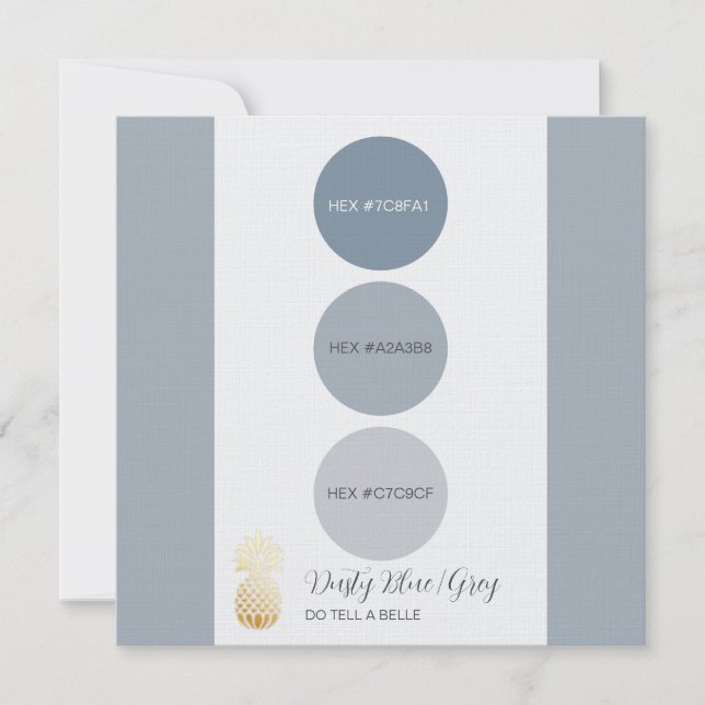Dusty Blue Grey Color Palette Card (Front)