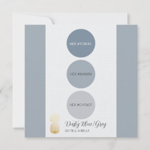 Dusty Blue Grey Color Palette Card