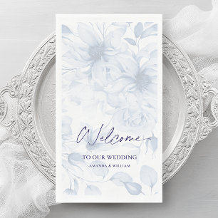 Dusty Blue Guest Towel – Welcome