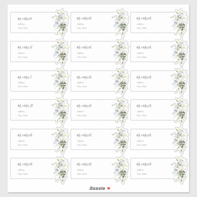 Dusty Blue Gum Guest Address Labels (Sheet)