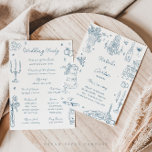 Dusty Blue Hand Drawn Whimsical Wedding Program<br><div class="desc">Guide your guests through your special day with this Editable Hand-Drawn Whimsical Wedding Program Card! Featuring artistic hand-drawn illustrations and a playful yet elegant design,  this program card is both functional and beautiful,  perfectly complementing your unique wedding style.</div>