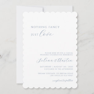 Dusty Blue Handscript Nothing Fancy Just Love Invitation