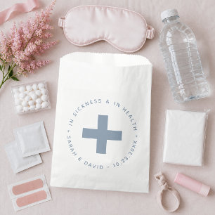 Dusty Blue Hangover Kit In Sickness and in Health  Favor Bag