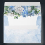 Dusty Blue Hydrangea and White Flowers Elegant Envelope<br><div class="desc">Dusty blue floral greenery bouquet wedding envelopes</div>