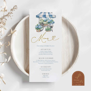 Dusty Blue Hydrangea Baby Shower Menu