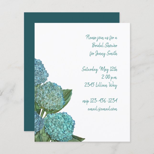 Dusty Blue Hydrangea Bouquet (Front/Back)