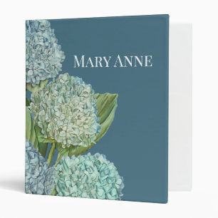 Dusty Blue Hydrangea Bouquet 3 Ring Binder
