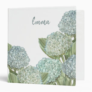 Dusty Blue Hydrangea Bouquet 3 Ring Binder