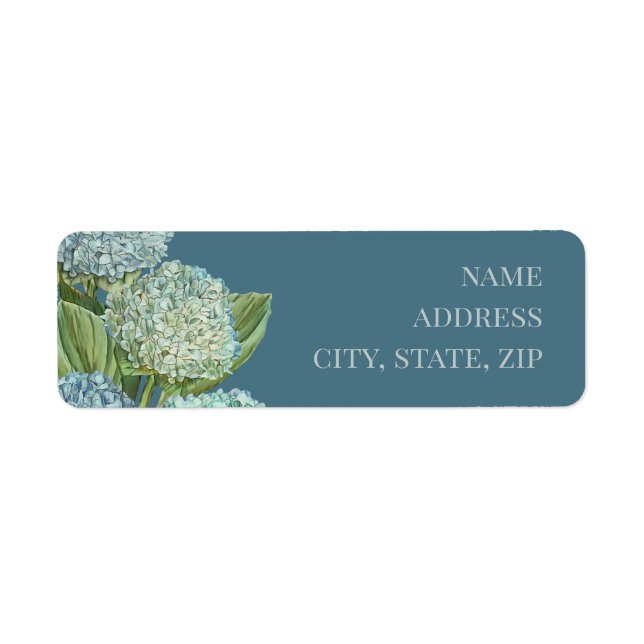 Dusty Blue Hydrangea Bouquet Label (Front)