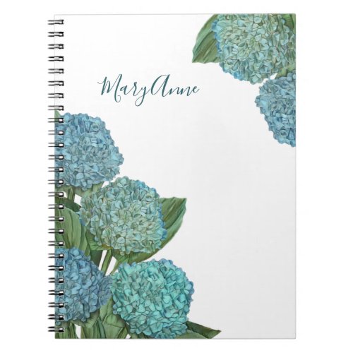 Dusty Blue Hydrangea Bouquet Notebook