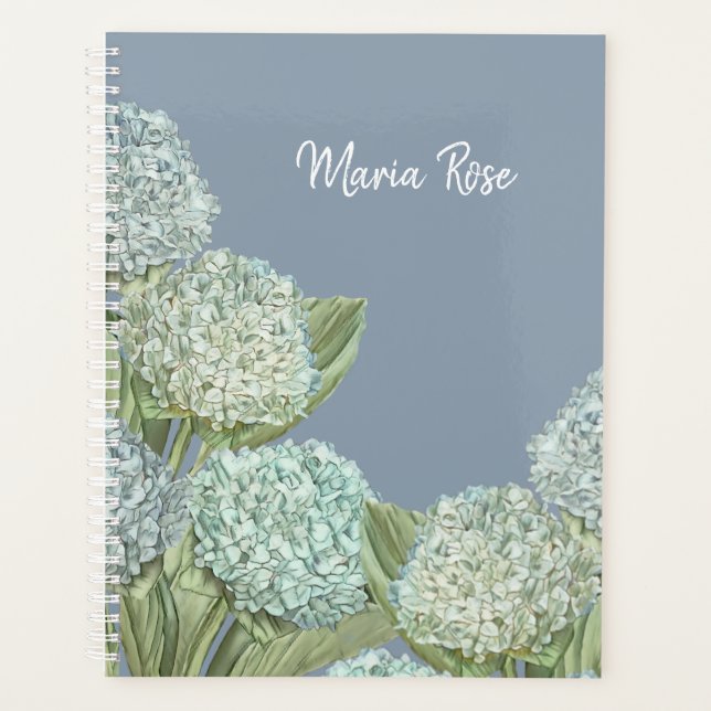Dusty Blue Hydrangea Bouquet Planner (Front)