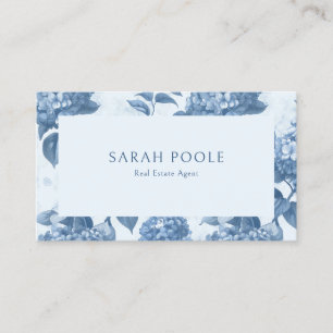 Dusty Blue Hydrangea Real Estate Business Card