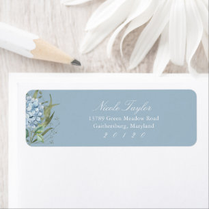 Dusty Blue Hydrangea Return Address Labels