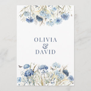 Dusty Blue Hydrangea Wedding Ceremony Program