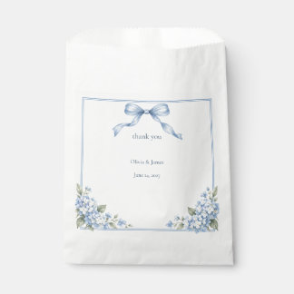 Dusty Blue Hydrangea Wedding Favor Thank You Bag