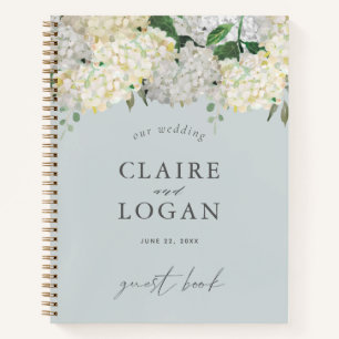 Dusty Blue Hydrangea Wedding Guest Book
