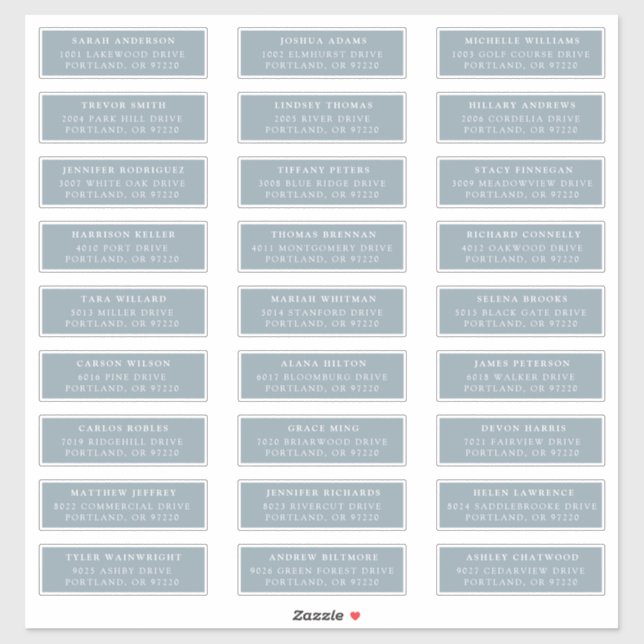 Dusty Blue | Individual Guest Address Labels (Sheet)