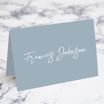 Dusty Blue Individual Name Place Cards by annaleeblysse at Zazzle