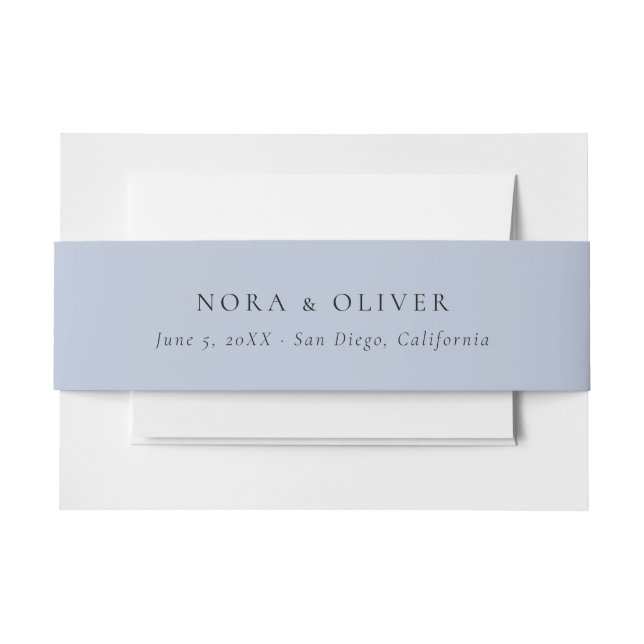 Dusty Blue  Invitation Belly Band (Front Example)