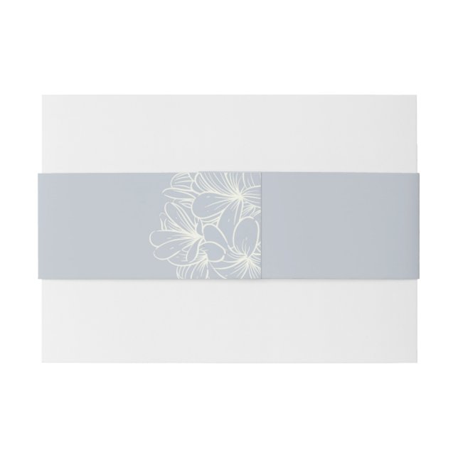 Dusty Blue Invitation Belly Band with Initials (Back Example)