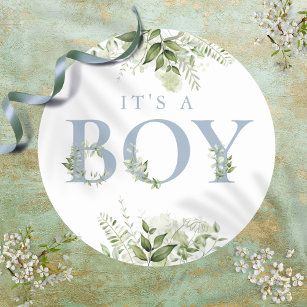 It's a Baby Boy! Classic Round Sticker, Zazzle