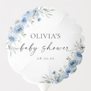 Dusty Blue Ivory Baby Shower Balloon