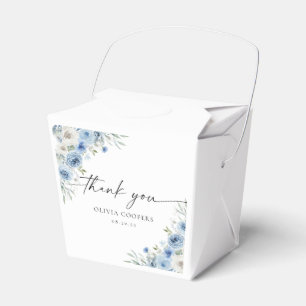Dusty Blue Ivory Baby Shower Favor Box