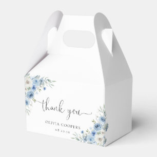 Dusty Blue Ivory Baby Shower Favor Box