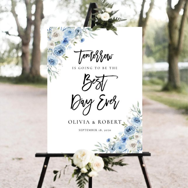 Dusty Blue Ivory Best Day Ever Foam Board (Creator Uploaded)