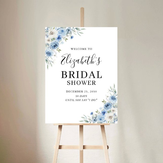 Dusty Blue Ivory Bridal Shower Foam Boards (Creator Uploaded)