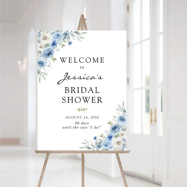 Dusty Blue Ivory Bridal Shower Foam Boards (Creator Uploaded)