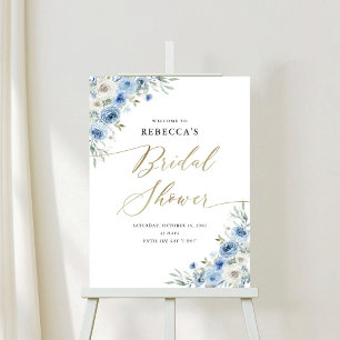 Dusty Blue Ivory Bridal Shower Foam Boards