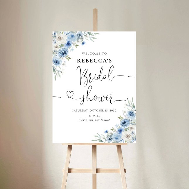 Dusty Blue Ivory Bridal Shower Foam Boards (Creator Uploaded)