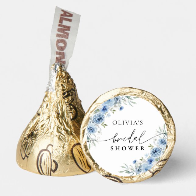 Dusty Blue Ivory Bridal Shower Hershey®'s Kisses® (Front)