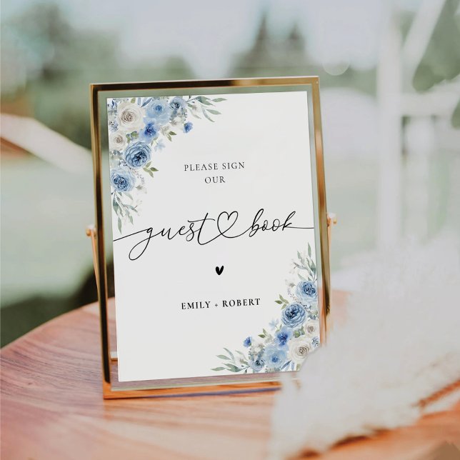 Dusty Blue Ivory Guest Book Sign (Creator Uploaded)