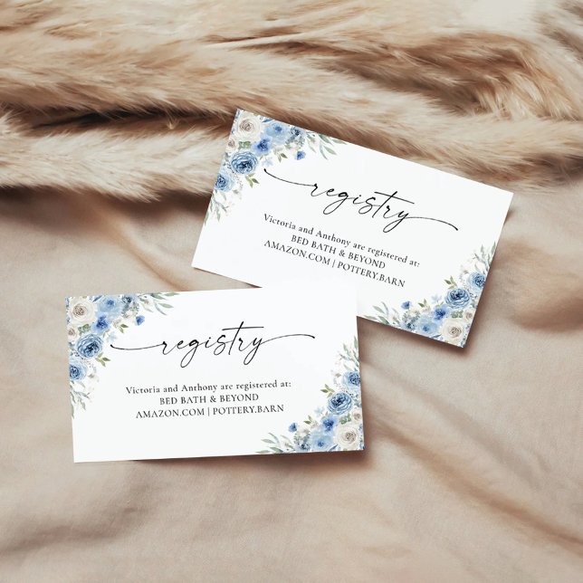 Dusty Blue Ivory Registry Enclosure Card (Creator Uploaded)