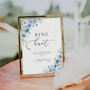 Dusty Blue Ivory Ring Hunt Sign
