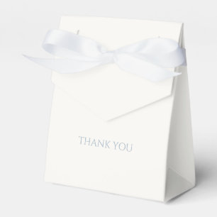 Dusty Blue & Ivory Script Wedding Thank You Favor Boxes