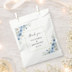 Dusty Blue Ivory Wedding Ceremony Favor Bag