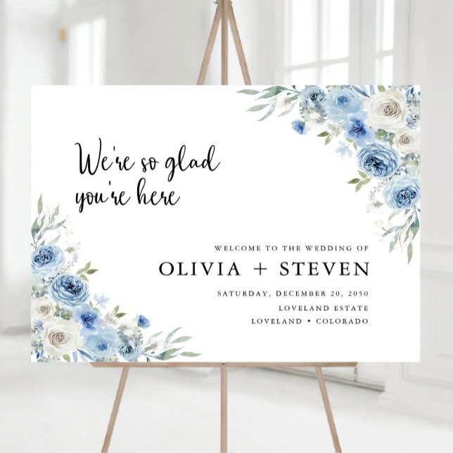 Dusty Blue Ivory Wedding Ceremony Foam Board (Creator Uploaded)