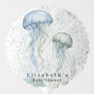 Dusty Blue Jellyfish Boy Baby Shower  Balloon