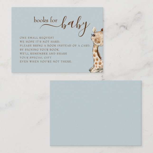 Dusty Blue Jungle Books for Baby Enclosure Card (Front/Back)
