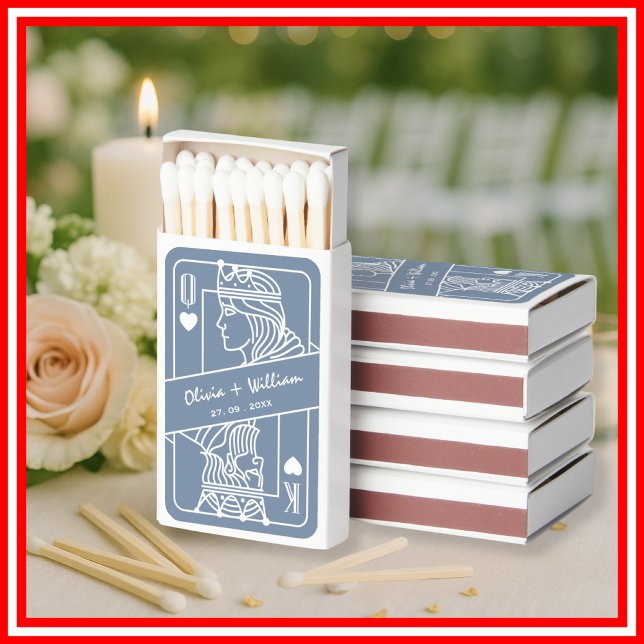Dusty Blue King and Queen of Cards Matchbox Matchboxes (Creator Uploaded)