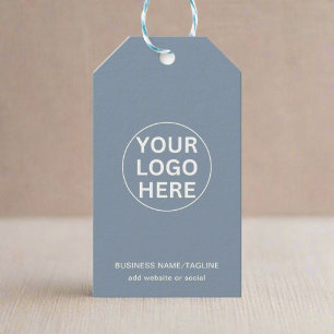 Dusty Blue l Professional Business Logo Branded Gift Tags