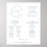 Dusty Blue Leafy Crest Monogram Wedding Program Poster<br><div class="desc">We're loving this trendy, modern dusty blue a formal wedding ceremony program Poster! Simple, elegant, and oh-so-pretty, it features a hand drawn leafy wreath encircling a modern wedding monogram. It is personalized in elegant typography, and accented with hand-lettered calligraphy. Finally, it is trimmed in a delicate frame. features all the...</div>