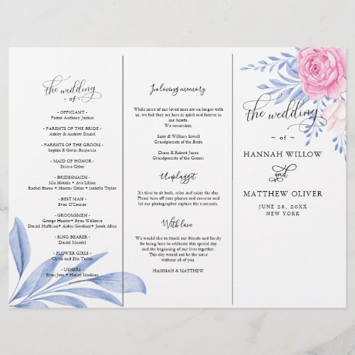 Dusty Blue Leaves Blush Pink Rose Wedding Ceremony