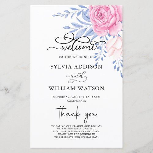 Dusty Blue Leaves Blush Pink Rose Wedding Ceremony