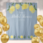 Dusty Blue Lemons Bridal Shower Photo Backdrop<br><div class="desc">Featuring lemons greenery on a dusty blue background,  this stylish botanical bridal shower photo backdrop can be personalized with your special event information. Designed by Thisisnotme©</div>