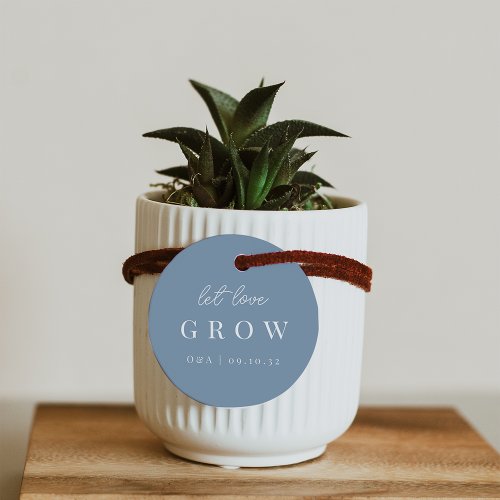 Dusty Blue  Let Love Grow Plant or Seed Favor Tags